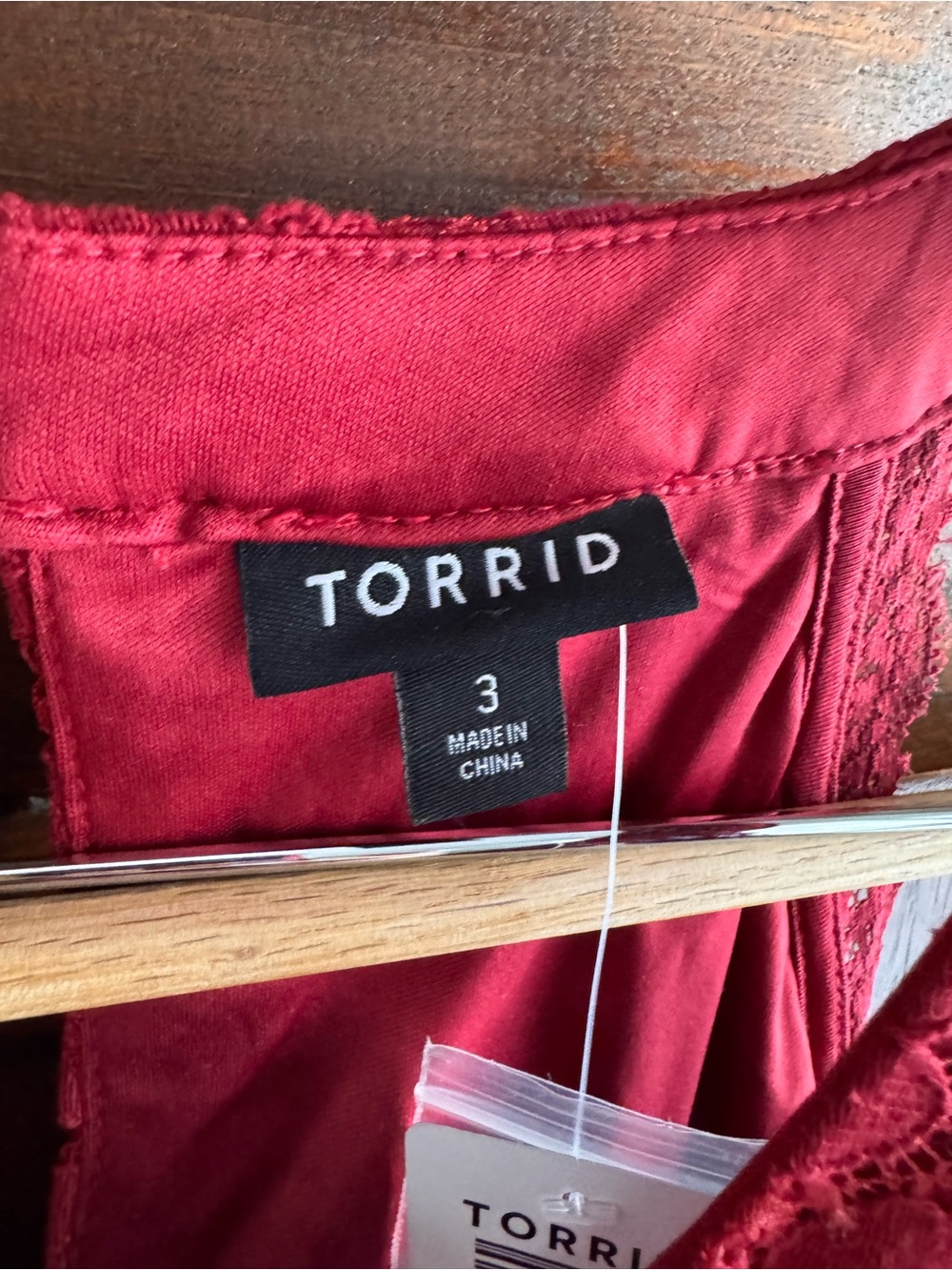 Torrid red all over lace high neck peplum top new with tags 3X - Picture 8 of 11